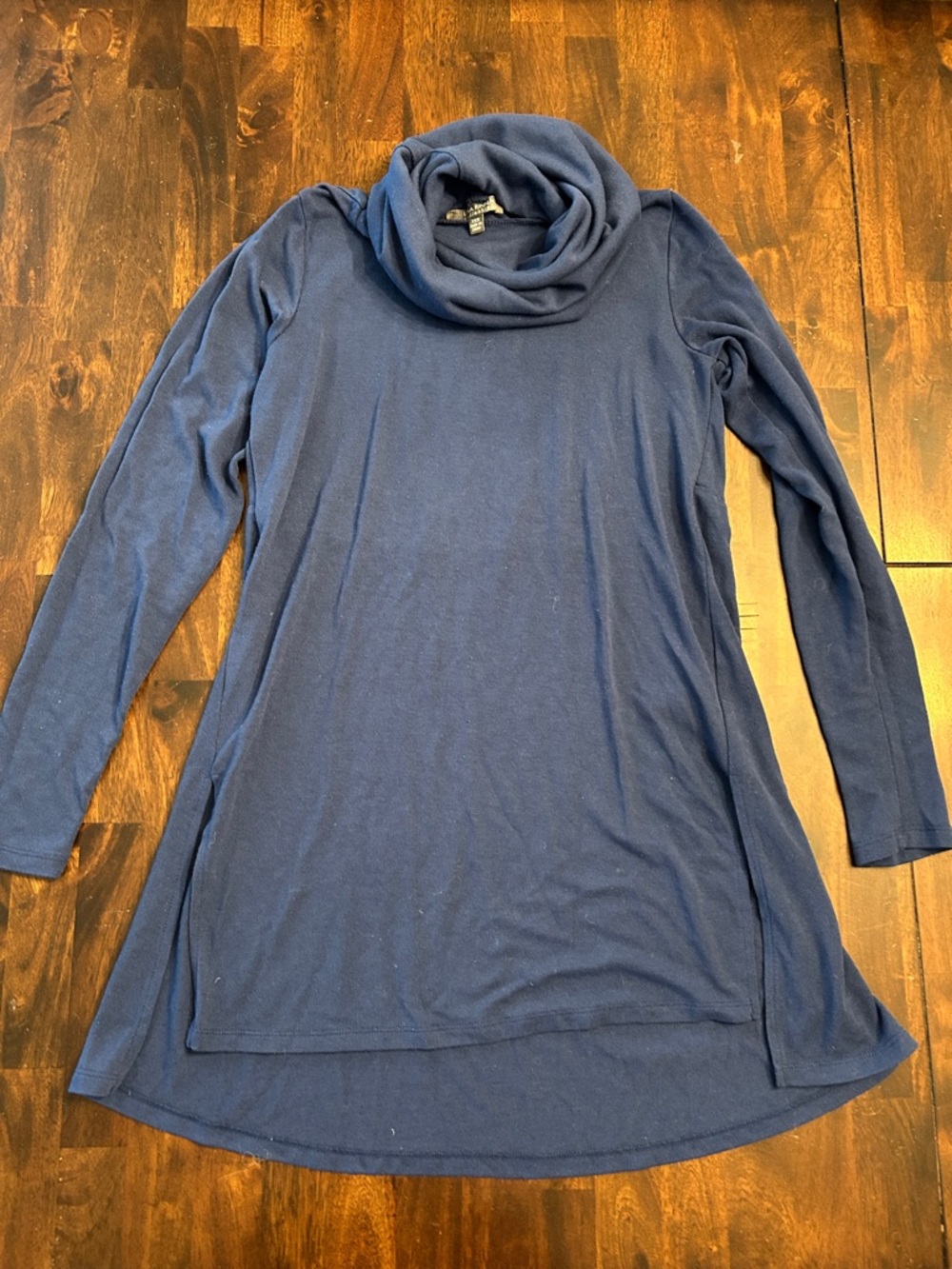 Lisa Rinna Collection Navy Cowl Neck Tunic Sweater